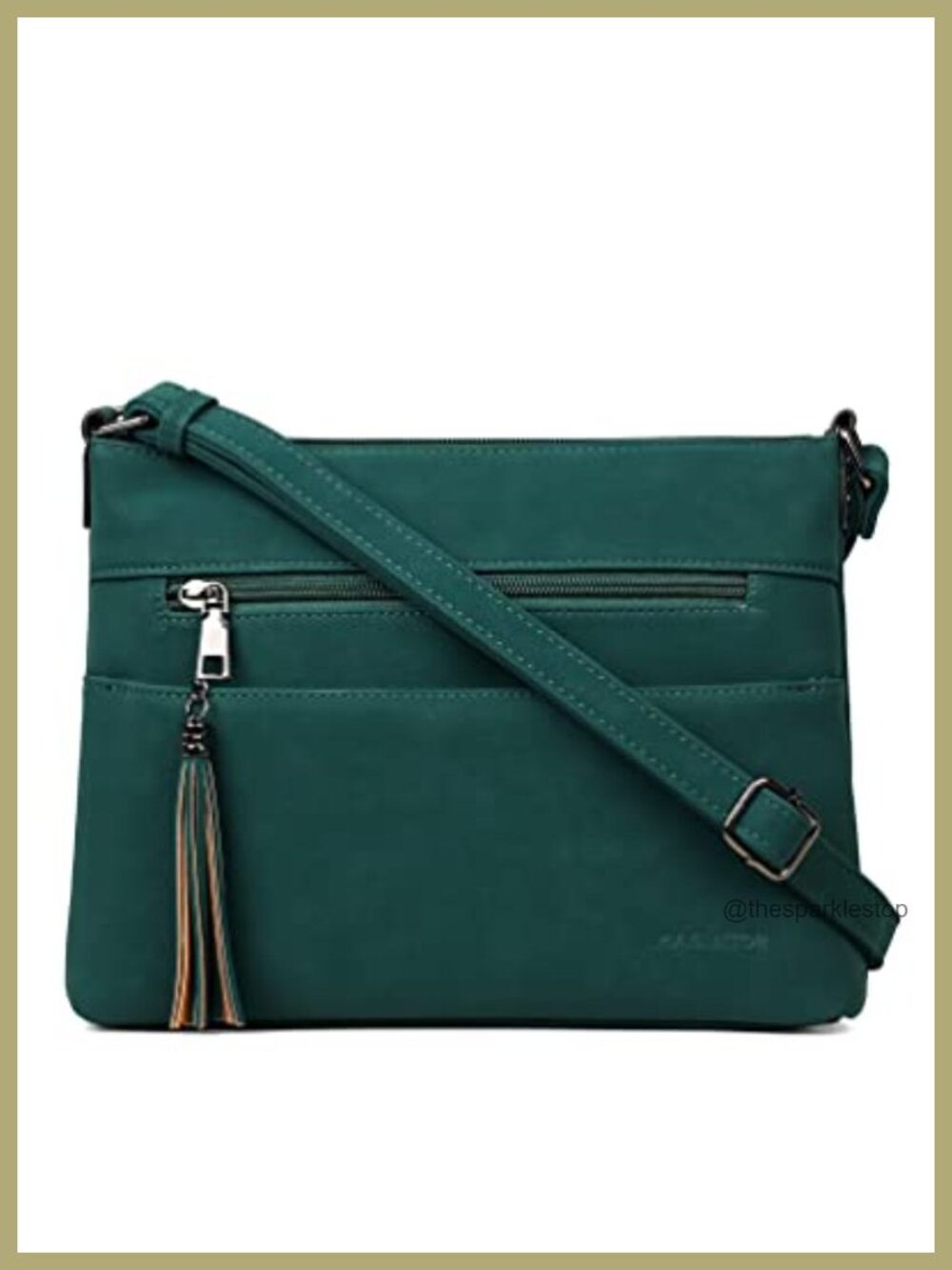 Vegan Leather Crossbody Bag for Women, Medium Purse with Adjustable Strap